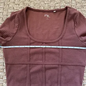 Pacsun brown ribbed long sleeve knit crop top small thumbnail 5