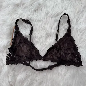 Skims Stretch Lace Triangle Bralette Espresso Size XL thumbnail 5