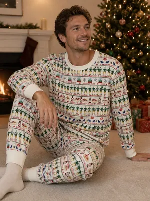 Hanna Andersson Elf Christmas Pajama Set 100% Cotton Holiday Festive Adult XL thumbnail 1