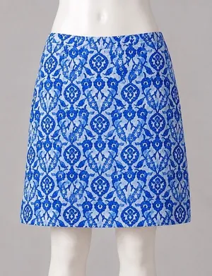 Michael Michael‎ Kors Blue White Paisley Damask A-Line Mini Skirt Size 6 thumbnail 1