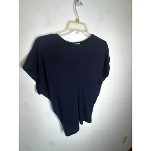 OGL Smoky Navy Blue Short Sleeve Top Soft Stretch Minimalist Tee Small S New thumbnail 4