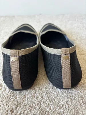Birdies Blackbird Black Tan Slide On Flats Knit Comfort Preppy Pointed Toe thumbnail 8
