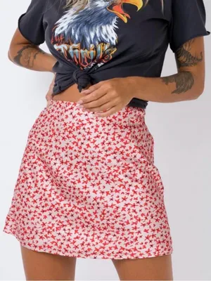 Princess Polly The Joan Satin Floral Mini Skirt - Size: 4 thumbnail 1