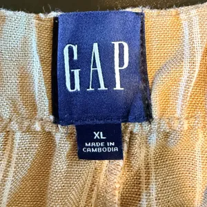 Gap‎ XL Oversized White Striped Linen Rayon Blend Wide Leg Pull On Pants thumbnail 3
