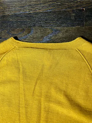 J. Crew Mustard Yellow Merino Wool Knit Sweater Round Neck Lightweight Medium thumbnail 6