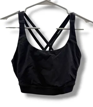 Lululemon‎ Energy Bra Womens 10 Black Strappy Back Medium Support W2326S thumbnail 1