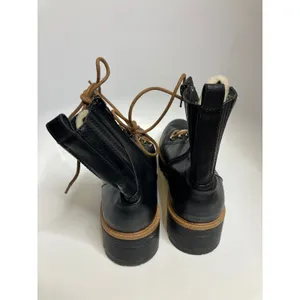 Nine West Ivani black lace up combat boots women's size‎ 11 faux leather trendy thumbnail 7