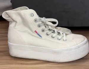 Superga Women's Cream High-Top Platform Sneakers thumbnail 1