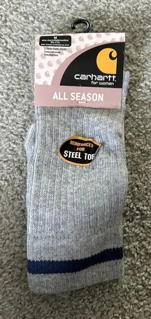 Carhartt All Season Women's Crew Socks Reinforced For Steel Toe‎ M thumbnail 1