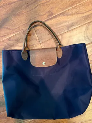 Longchamp Le Pilage Purple Canvas Tote Bag No Zip thumbnail 3
