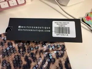 Cheetah Print Sequin Bustier White Fox Boutique thumbnail 2