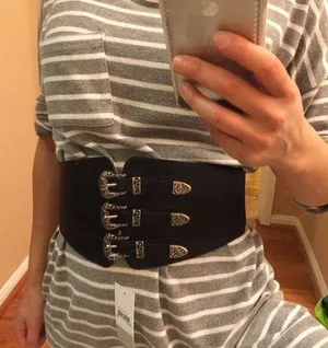 Bp western style buckle stretchy belt. S/m thumbnail 1