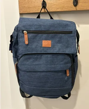 DORA MOMOKO Blue Diaper Bag Baby Backpack Changing Station Dad Bag Compartments thumbnail 1
