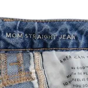 American Eagle Mom Straight Jean Ripped High Rise Jeans Size 0 thumbnail 6