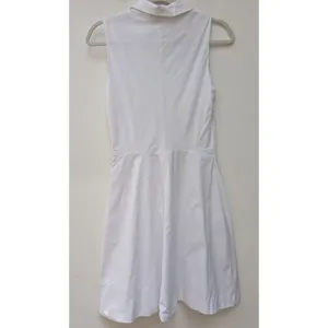 Theory Women's Shirt Dress Collared Flare $465 Sleeveless V-Neck White Size 4 thumbnail 10