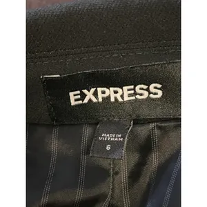 Express Blazer Womens 6 Black One Button Lined Stretch Notch Lapel Suit Jacket thumbnail 10