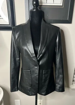Elan classic faux leather blazer small‎ thumbnail 1