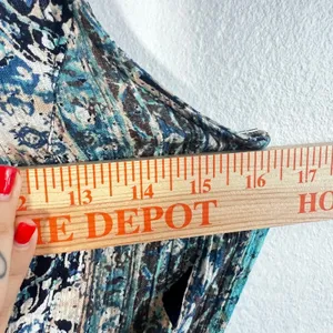 Angie Maxi Dress Women's Small Teal‎ Blue Boho Paisley Print Strappy Racerback thumbnail 6