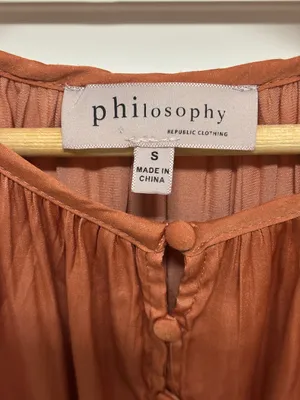 Philosophy Rust-Orange Halter Button-Front Camisole thumbnail 3