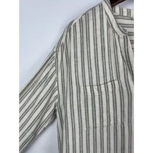 Madewell Lakeline Hester Stripe Linen Blend Popover Hi Low Blouse Size‎ S thumbnail 5