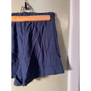 Stradivarius Women's Sz Small Shorts Pull On Elastic Tie Waist Pockets Blue Gray thumbnail 7
