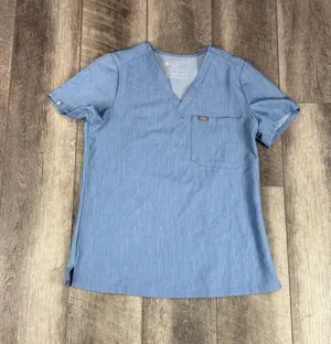 Figs Dusty Blue Catarina Scrub Top thumbnail 1