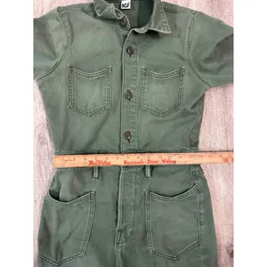 NSF Clothing Green Utility Jumpsuit Flare Leg Button‎ Up Women's Size 26 thumbnail 6