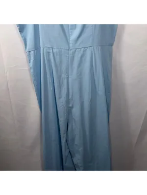 Shein Light Blue Ruffle Strap Wide Leg Jumpsuit Size Large thumbnail 10