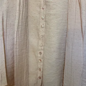 Zara Soft Blush Polka‎ Dot Tie Neck Blouse Size Medium thumbnail 5