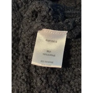 Windsor Black Cable Knit Turtleneck‎ Sweater Cropped Scallop Hem RN129619 Womens thumbnail 6