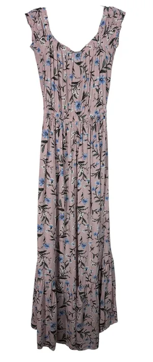 American Eagle Pink Floral Peasant Prairie Tiered Puff Sleeve Milkmaid Dress S thumbnail 1