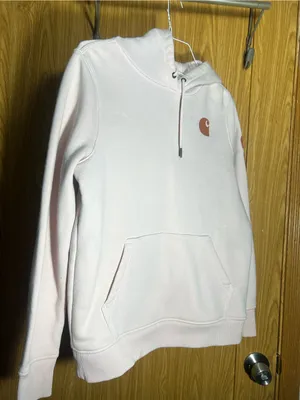 Carhartt Light Pink Hoodie with Rust Logo thumbnail 2