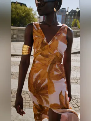 Zara multicolor midi‎ dress thumbnail 4