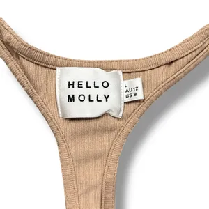 Hello Molly‎ Tan Listen to my Voice Ribbed Knit Light Tank Midi Dress Size 8 thumbnail 4