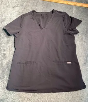 Figs gray V-Neck Scrub Top medium thumbnail 1