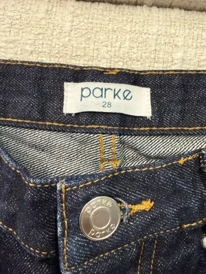 Parke 90's Straight Jeans in Dark Wash Women’s Size 28 100% Organic Cotton thumbnail 7