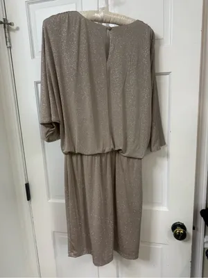 MSK Taupe Shimmer V-Neck Dolman Midi Dress thumbnail 2