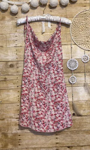 Beginning Boutique Your LA Catch Cowl Neck Mini Dress in Pink Floral thumbnail 3