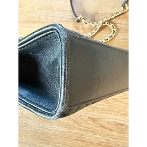 Tory Burch Black Quilted Leather Fleming Convertible Shoulder Bag Gold Hardware thumbnail 13