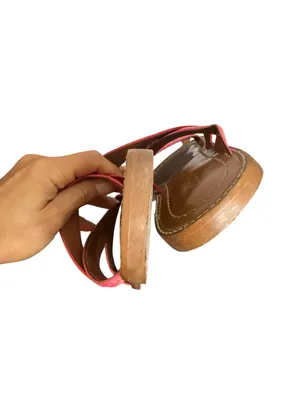 Coach Pink Leather Harlan Crossover Sandals thumbnail 4