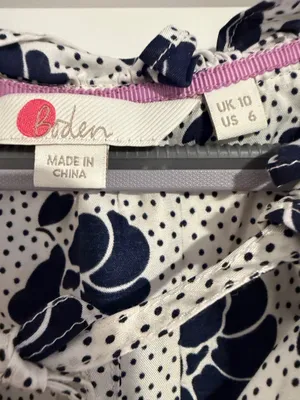 Boden Silk Blend Floral Polka Dot Ruffle Neck Amanda Blouse Top UK 10 US 6 thumbnail 3