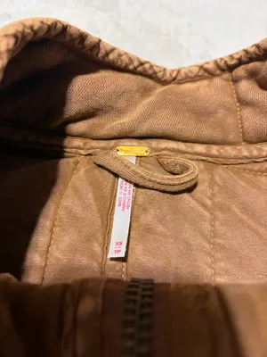 Free people dolman Quilted knit coconut Brown Zip-Front Jacket XS thumbnail 4