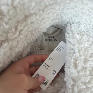 Urban Outfitters NWT Cream & White Faux Leather Jacket w Faux Fur Trim thumbnail 3