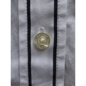Lauren Ralph Lauren Sz L Preppy Classic White black striped button down shirt thumbnail 4