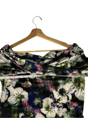 RACHEL Rachel Roy Floral Off Shoulder Top XL Twist Neck Long Sleeve thumbnail 8