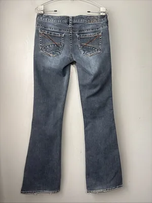 Silver Frances Jeans Size 28 33 Blue Denim Embroidered Pockets Bootcut Low Rise thumbnail 2