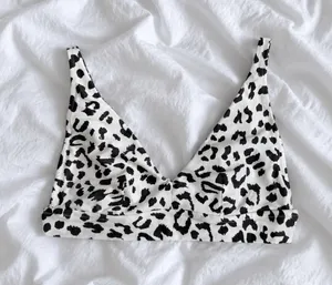Aerie Black & White Leopard Scoop Bikini Top – Size Large thumbnail 1