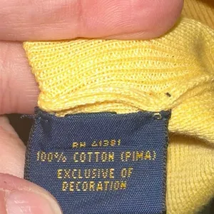 Polo Ralph Lauren Yellow Quarter Zip Sweater Large‎ Pony Logo Pullover thumbnail 5
