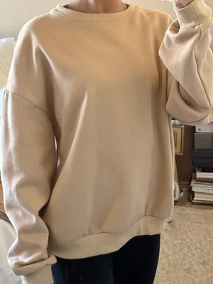 Khaki Oversized Sweat Shirt  thumbnail 1