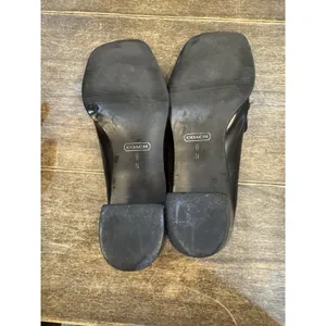 Vintage Coach Made in Italy 2" Block Heel Black Leather Y2K Horse‎ Bit Size 8N thumbnail 8